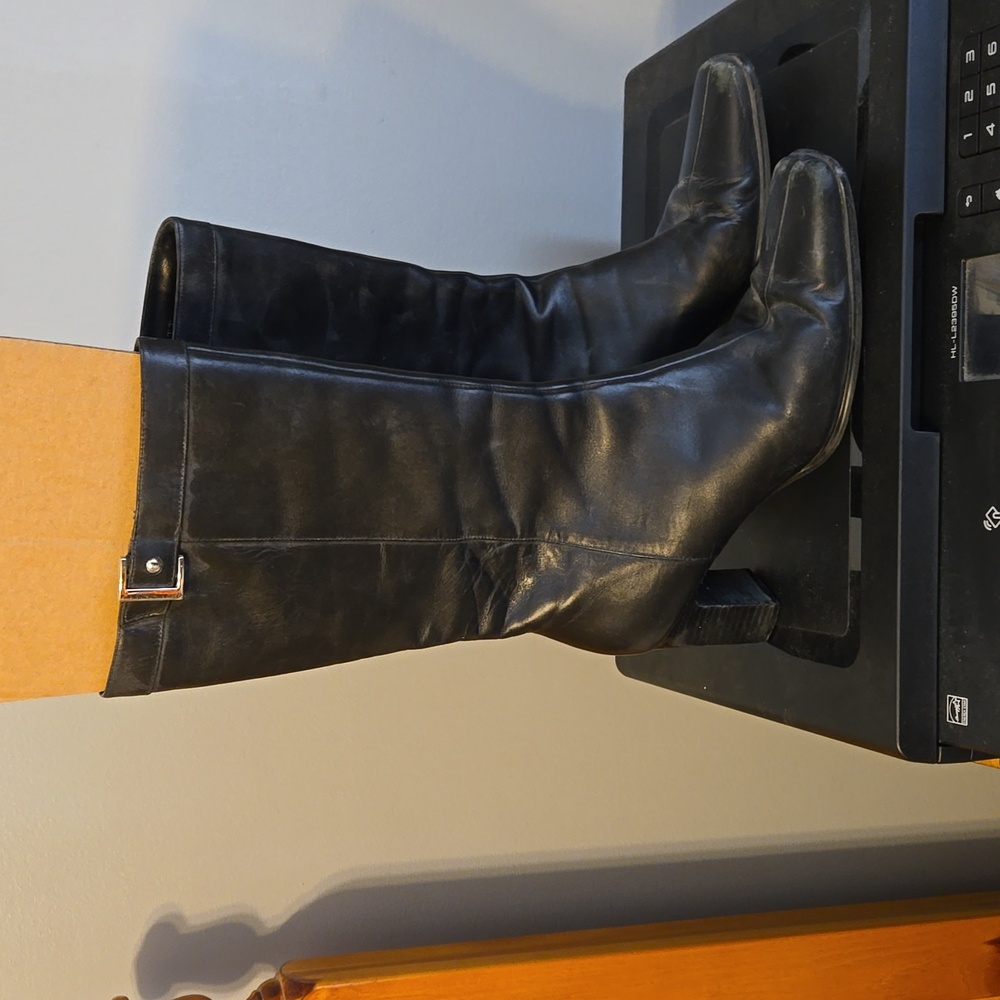Black leather boots